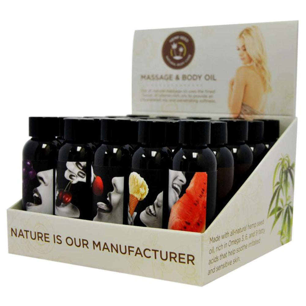 Edible Massage Oil Display - 25pc Earthly Body