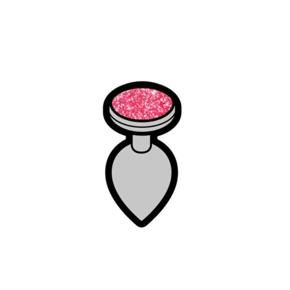 Enamel Pin: Gem Butt Plug - Pink/Silver Wood Rocket LLC