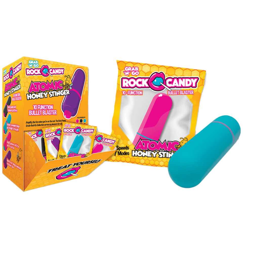 Grab-n-Go Atomic Honey Stingers 24pc Rock Candy Toys