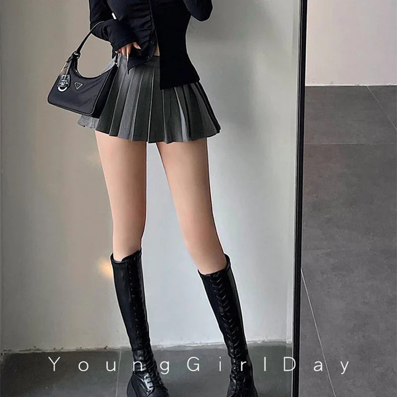 Ultra Mini Pleated Skirt with Built-In Shorts – High Waist Schoolgirl Aesthetic