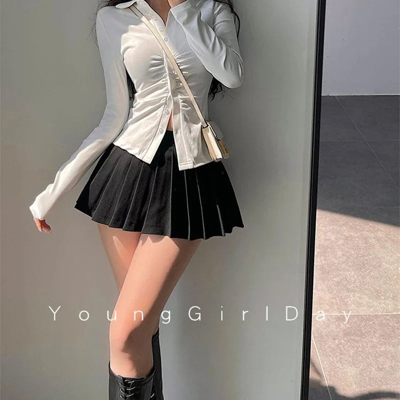 Ultra Mini Pleated Skirt with Built-In Shorts – High Waist Schoolgirl Aesthetic