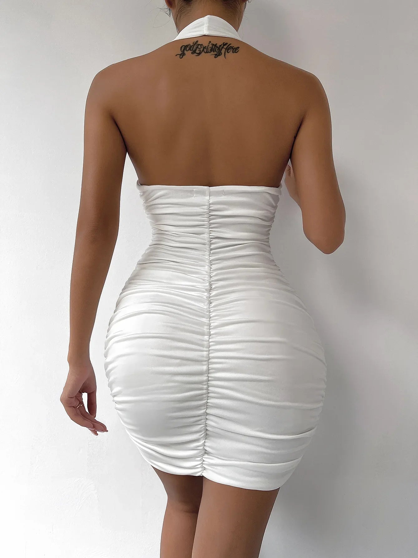 Hot Halter Mini Dress β Deep V, Backless, & Figure-Hugging Clubwear
