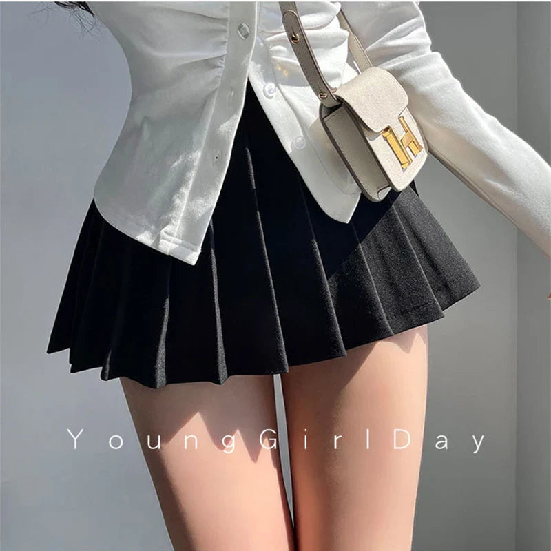 Ultra Mini Pleated Skirt with Built-In Shorts – High Waist Schoolgirl Aesthetic