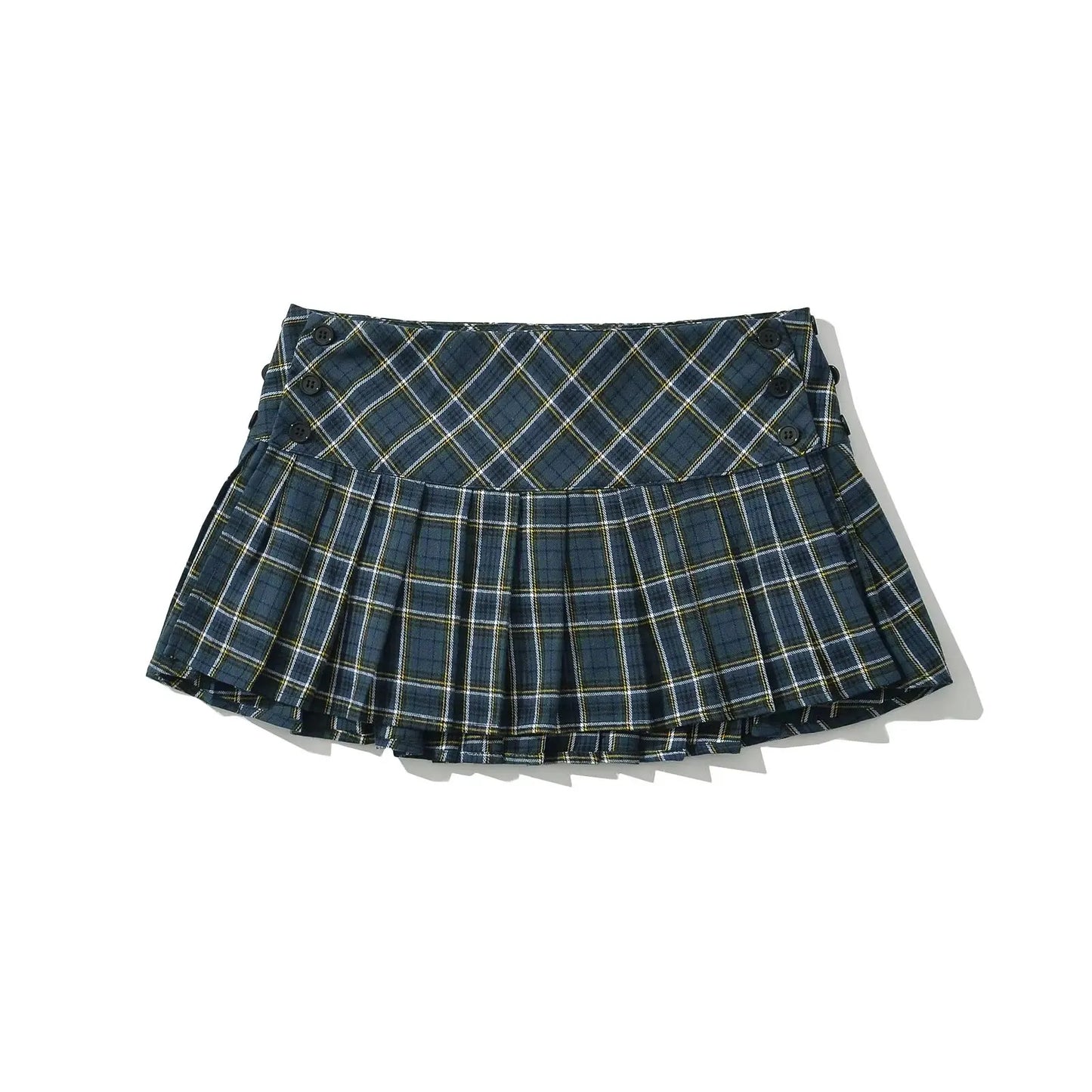Vintage Plaid Mini Skirt – Preppy Y2K Style, Pleated & Flirty