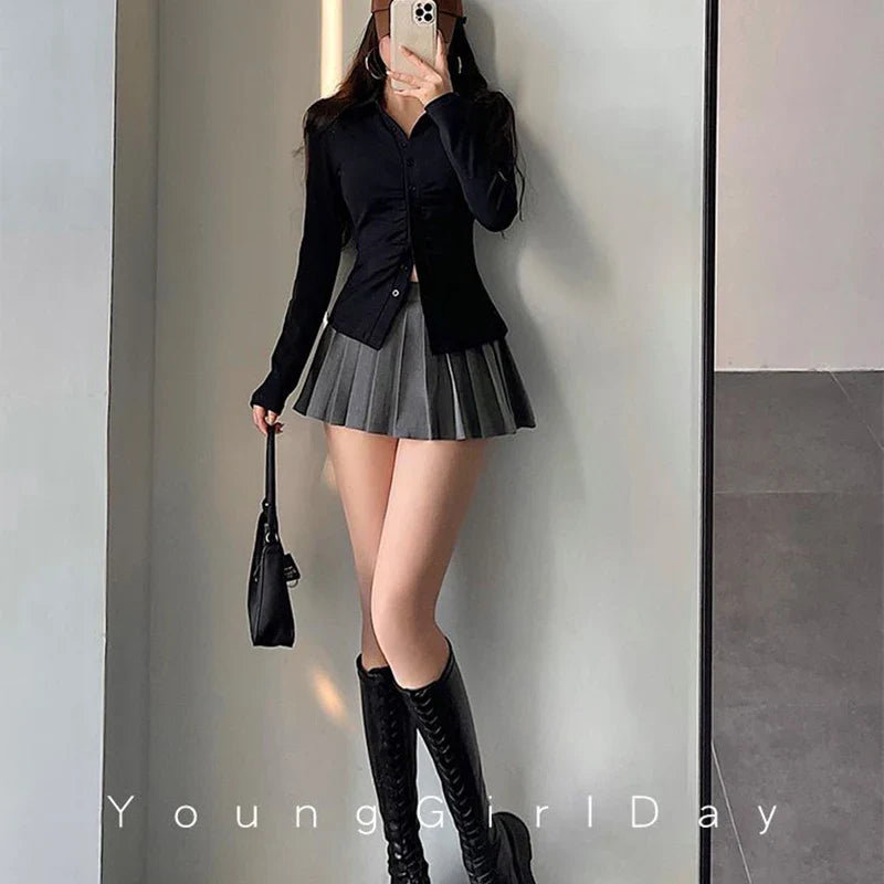 Ultra Mini Pleated Skirt with Built-In Shorts – High Waist Schoolgirl Aesthetic