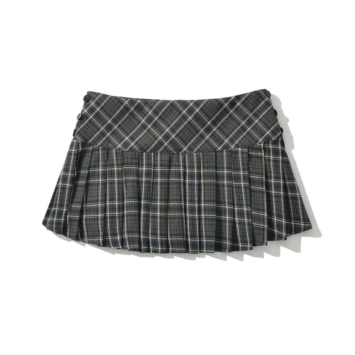 Vintage Plaid Mini Skirt – Preppy Y2K Style, Pleated & Flirty