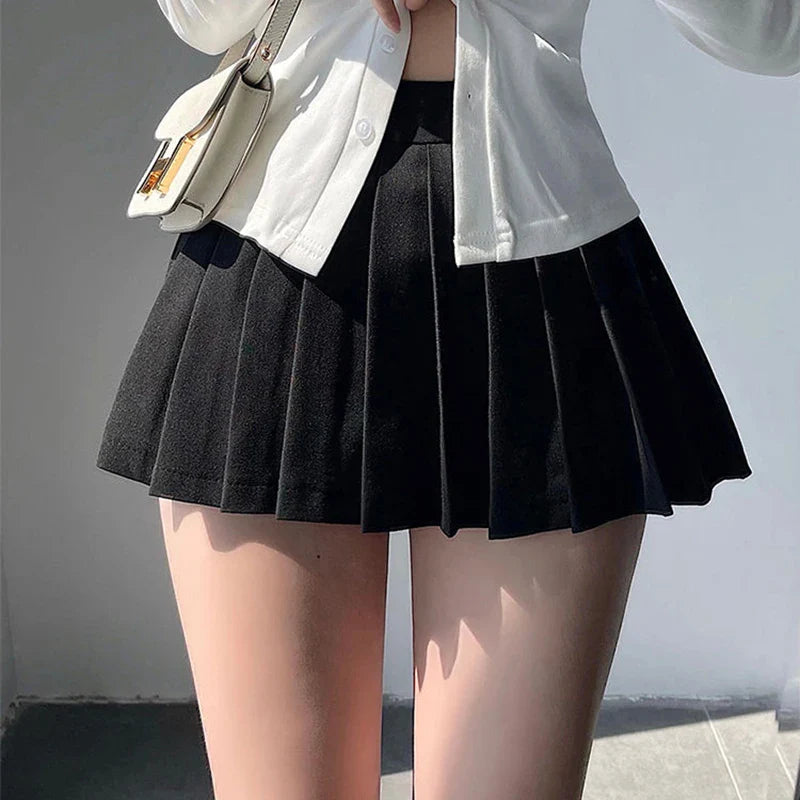 Ultra Mini Pleated Skirt with Built-In Shorts – High Waist Schoolgirl Aesthetic