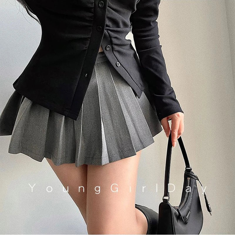 Ultra Mini Pleated Skirt with Built-In Shorts – High Waist Schoolgirl Aesthetic