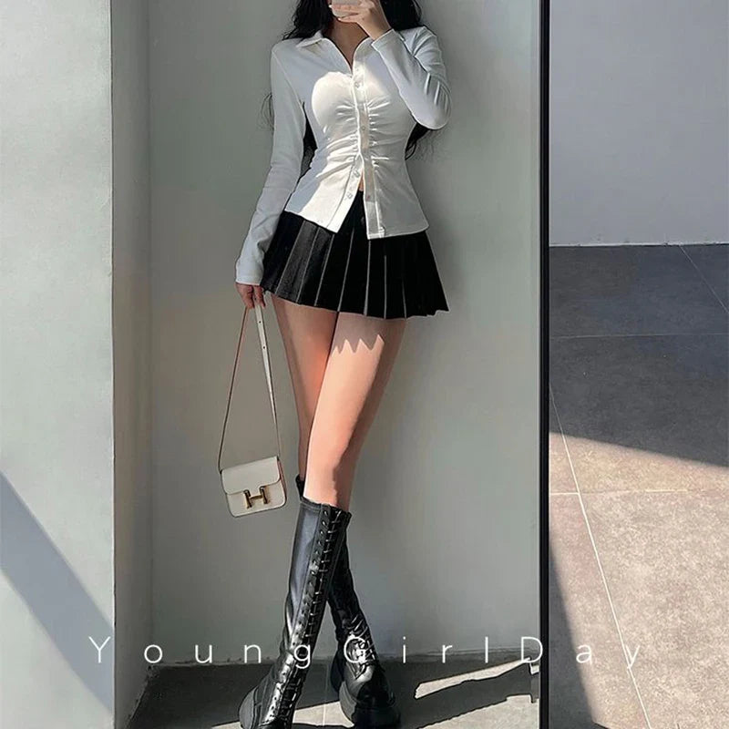 Ultra Mini Pleated Skirt with Built-In Shorts – High Waist Schoolgirl Aesthetic