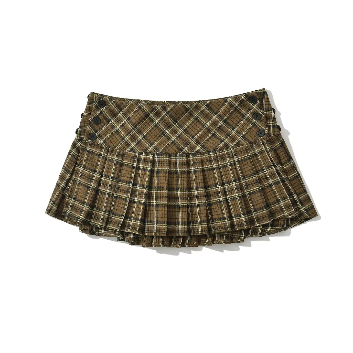 Vintage Plaid Mini Skirt – Preppy Y2K Style, Pleated & Flirty