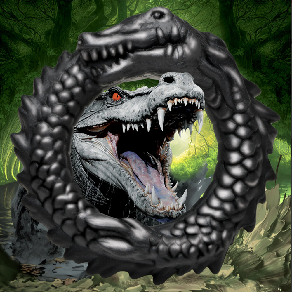 Black Caiman Silicone Cock Ring XR LLC