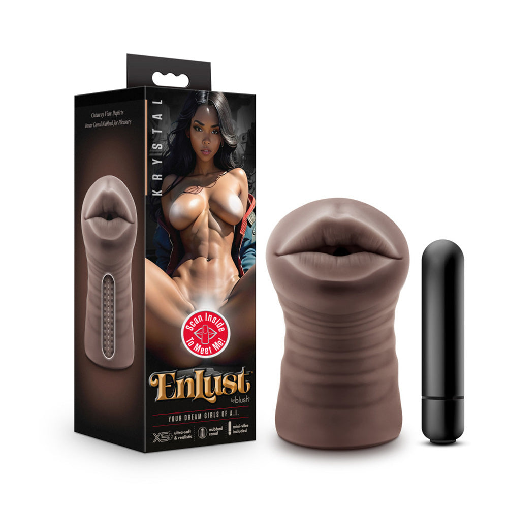 EnLust Krystal -Vibrating stroker -Brown Blush Novelties dba Vee International In