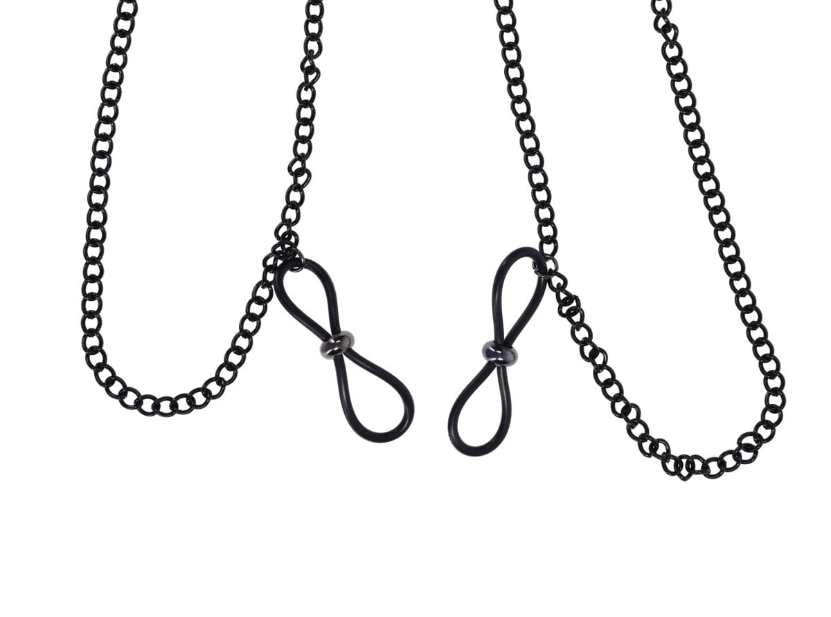 Lace Collar with Nipple Ties - Black