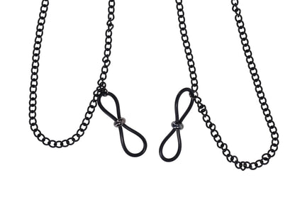 Lace Collar with Nipple Ties - Black