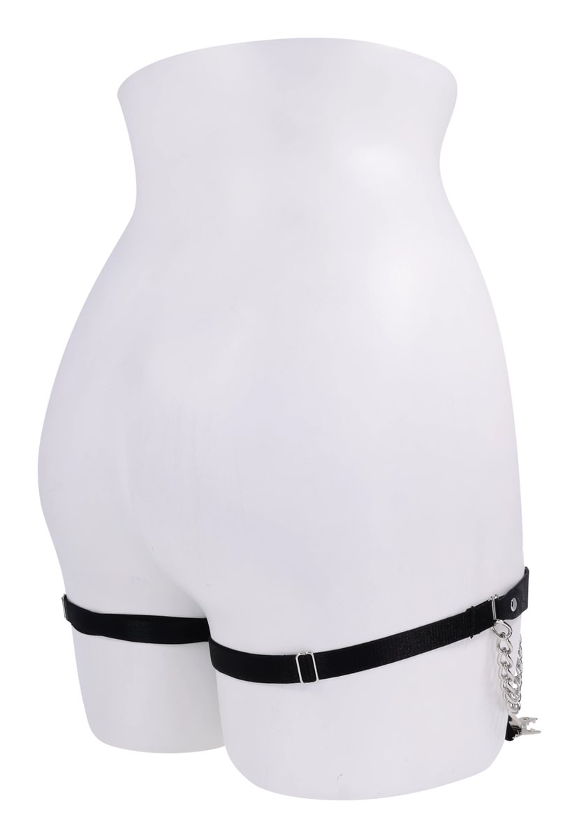 Chain Lace Garters - Black