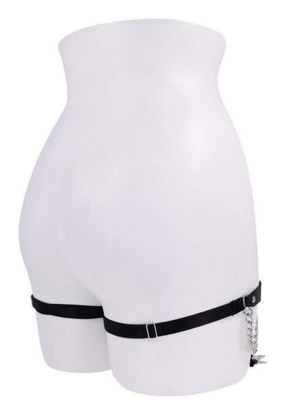 Chain Lace Garters - Black