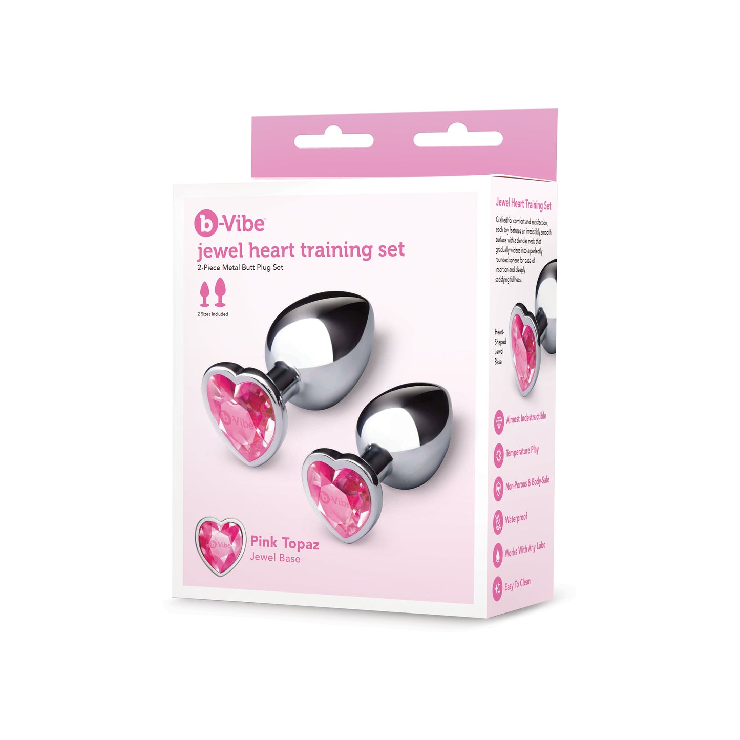 Jewel Heart Metal Butt Plug Training Set
