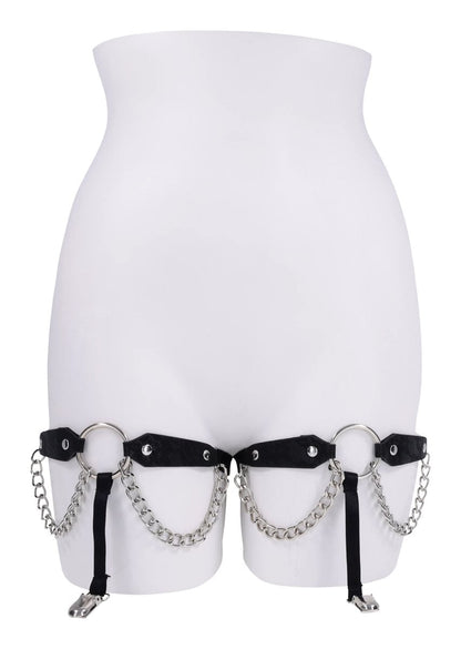 Chain Lace Garters - Black