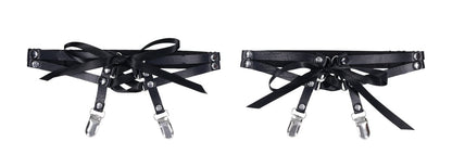 Laced Up Garters - Black