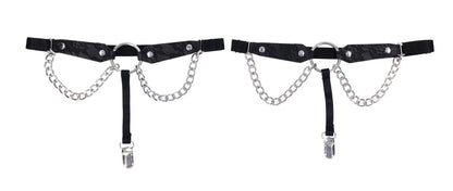Chain Lace Garters - Black