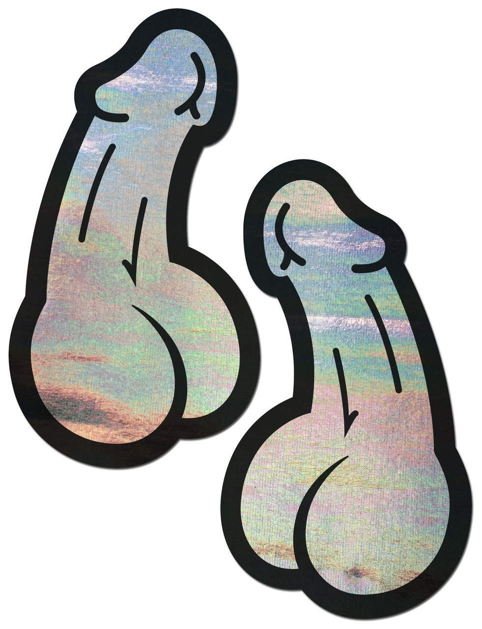 Holographic Dick Pasties - Silver * Pastease Pasties