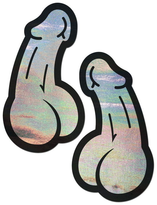 Holographic Dick Pasties - Silver * Pastease Pasties