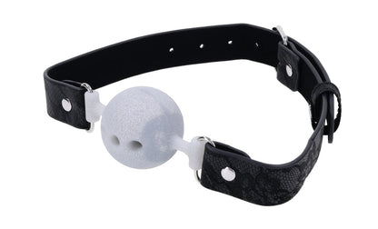 Lace Silicone Breathable Ball Gag - Black