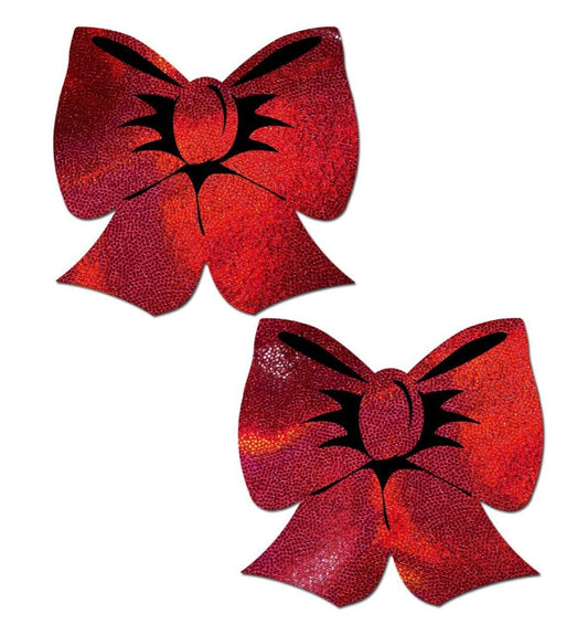 Holographic Red Bows Nipple Pasties Pastease Pasties