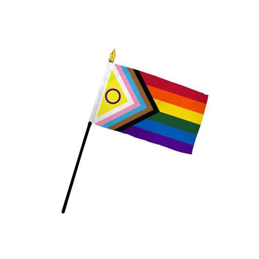 Inclusive Pride 4" x 6" Stick Flag Flags Importer
