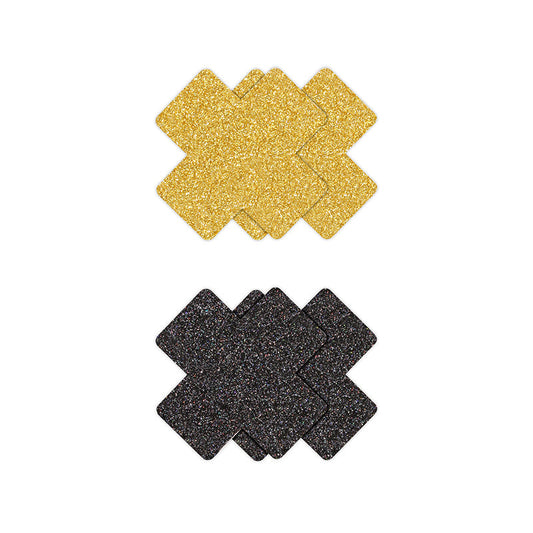 Pretty Pasties Crosses Black/Gold- 2 set