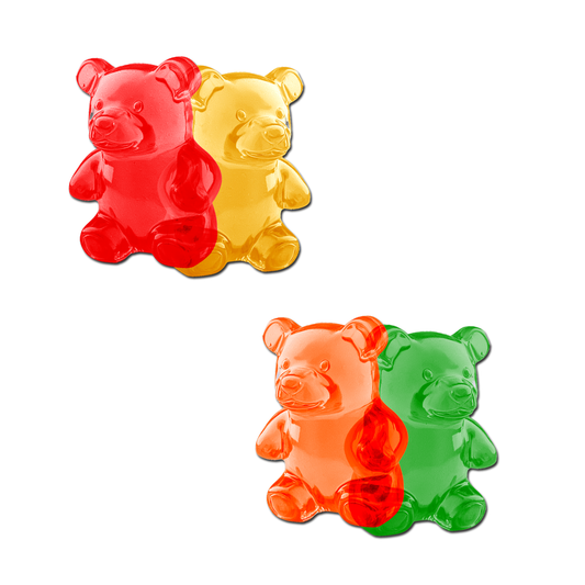 Gummy Bear Pasties in Red, Yellow, Orange & Green Pastease Pasties