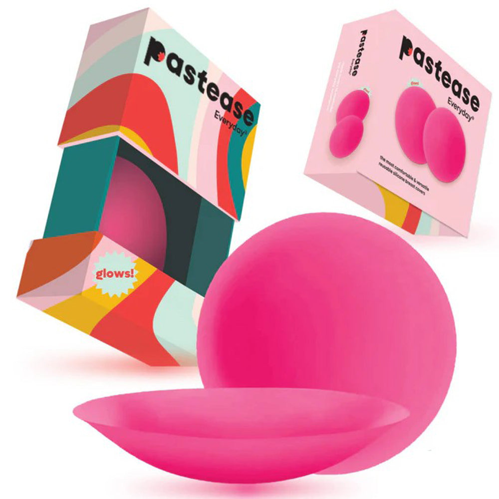 Pastease Everyday® Silicone Reusable Adhesive Nipple Covers w Travel Box - Fuchsia - Small (A-C cups) Pastease Pasties