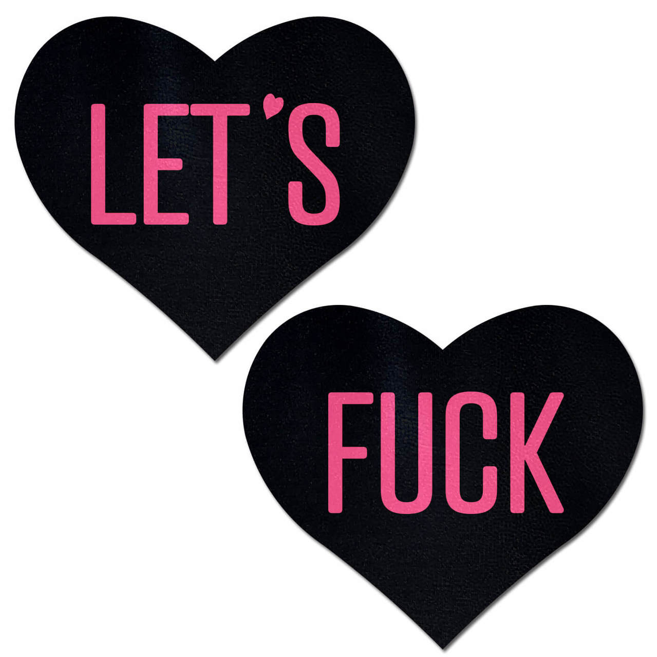 Let's Fuck Heart Pastease - Pink on Blk Pastease Pasties