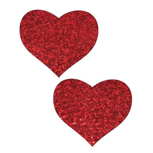 Love Glitter Heart Pastease - Red Pastease Pasties