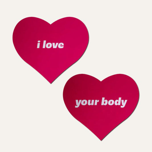 Pink I Love Your Body Heart Pasties by JennaJean8 Pastease Pasties