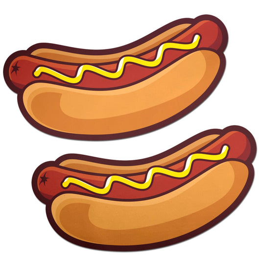 Hotdog Pasties Weiner with Mustard Nipple Covers Pastease Pasties