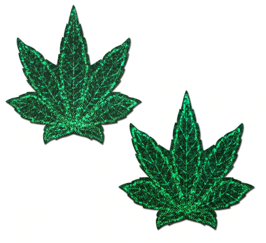 Indica Pot Leaf Glitter Green Weed Pasti Pastease Pasties