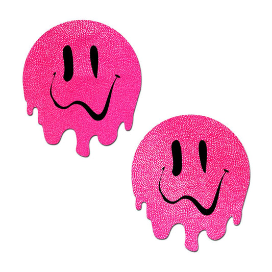 Neon Pink Melted Smiling Face Nipple Pasties Pastease Pasties