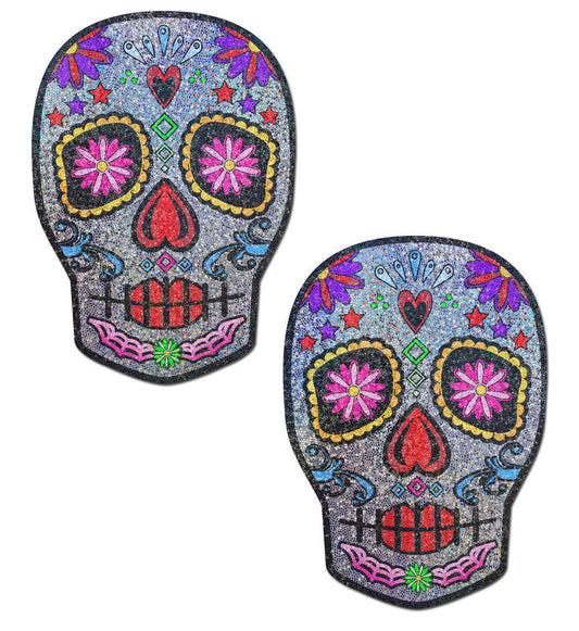 Multi-Colour Sugar Skull Face Pasties Pastease Pasties