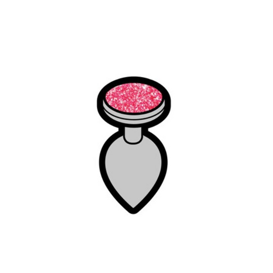 Enamel Pin: Gem Butt Plug - Pink/Silver