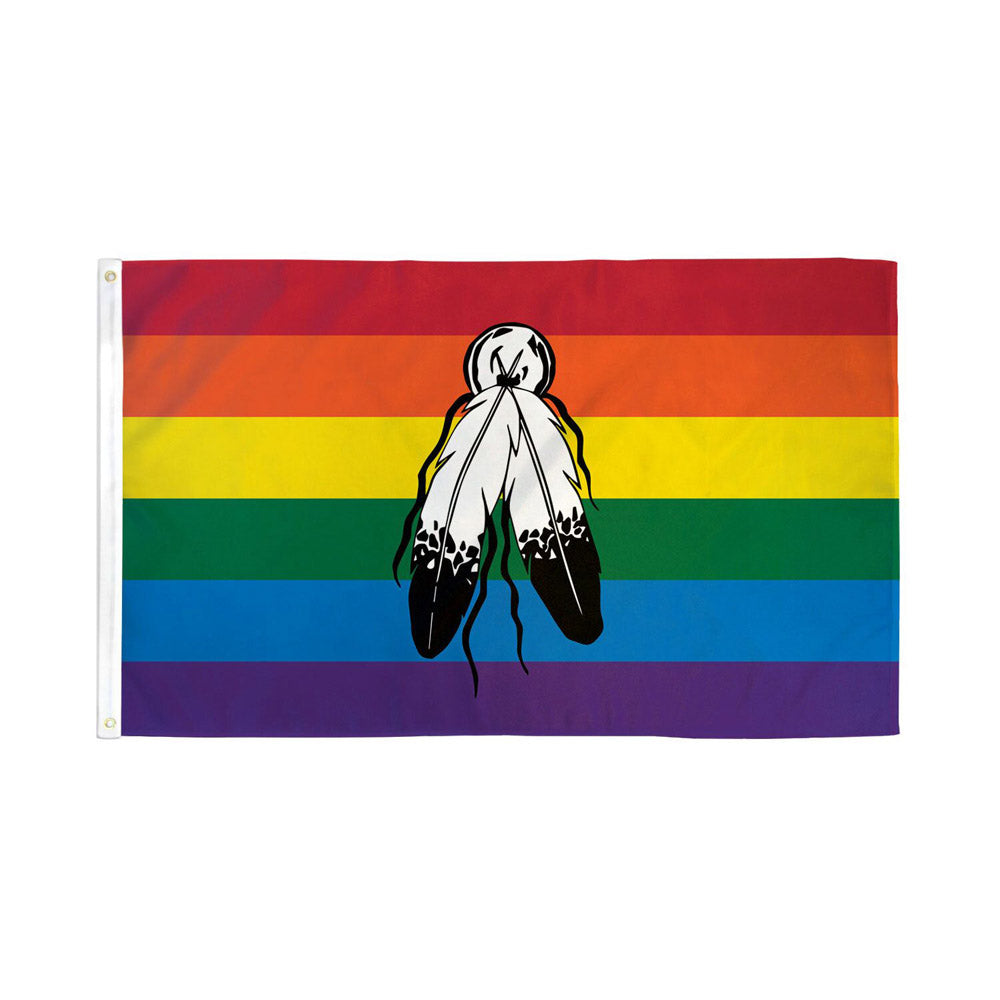Two Spirit Rainbow Flag 3x5' Polyester Flags Importer