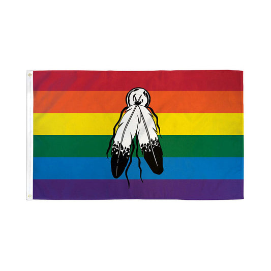 Two Spirit Rainbow Flag 3x5' Polyester Flags Importer