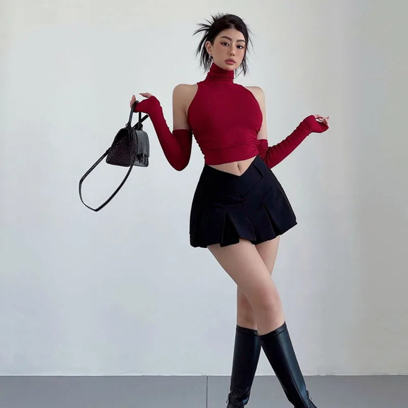 Harajuku Hottie Preppy Pulse High Waist A-Line Sexy Mini Skirt