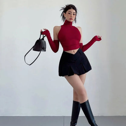 Harajuku Hottie Preppy Pulse High Waist A-Line Sexy Mini Skirt