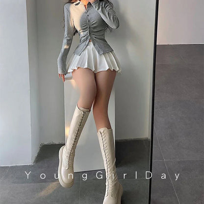 Ultra Mini Pleated Skirt with Built-In Shorts – High Waist Schoolgirl Aesthetic