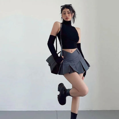 Harajuku Hottie Preppy Pulse High Waist A-Line Sexy Mini Skirt