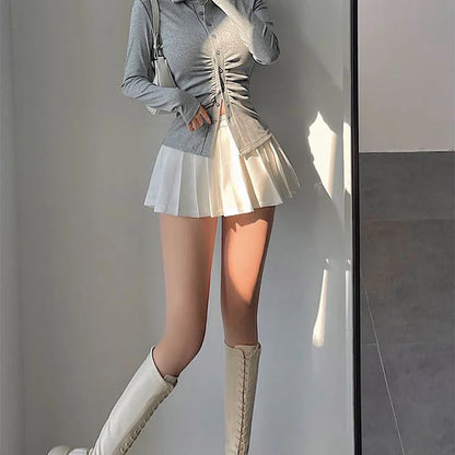 Ultra Mini Pleated Skirt with Built-In Shorts – High Waist Schoolgirl Aesthetic
