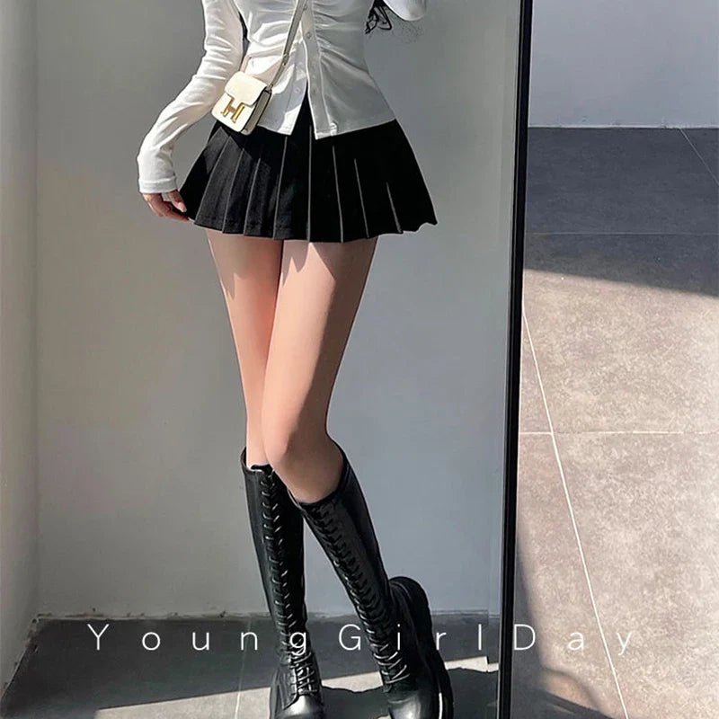 Ultra Mini Pleated Skirt with Built-In Shorts – High Waist Schoolgirl Aesthetic