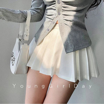 Ultra Mini Pleated Skirt with Built-In Shorts – High Waist Schoolgirl Aesthetic