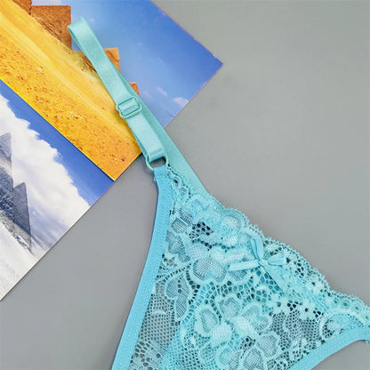 3PCS Lace Thong Set – Sheer, Strappy & Seductive
